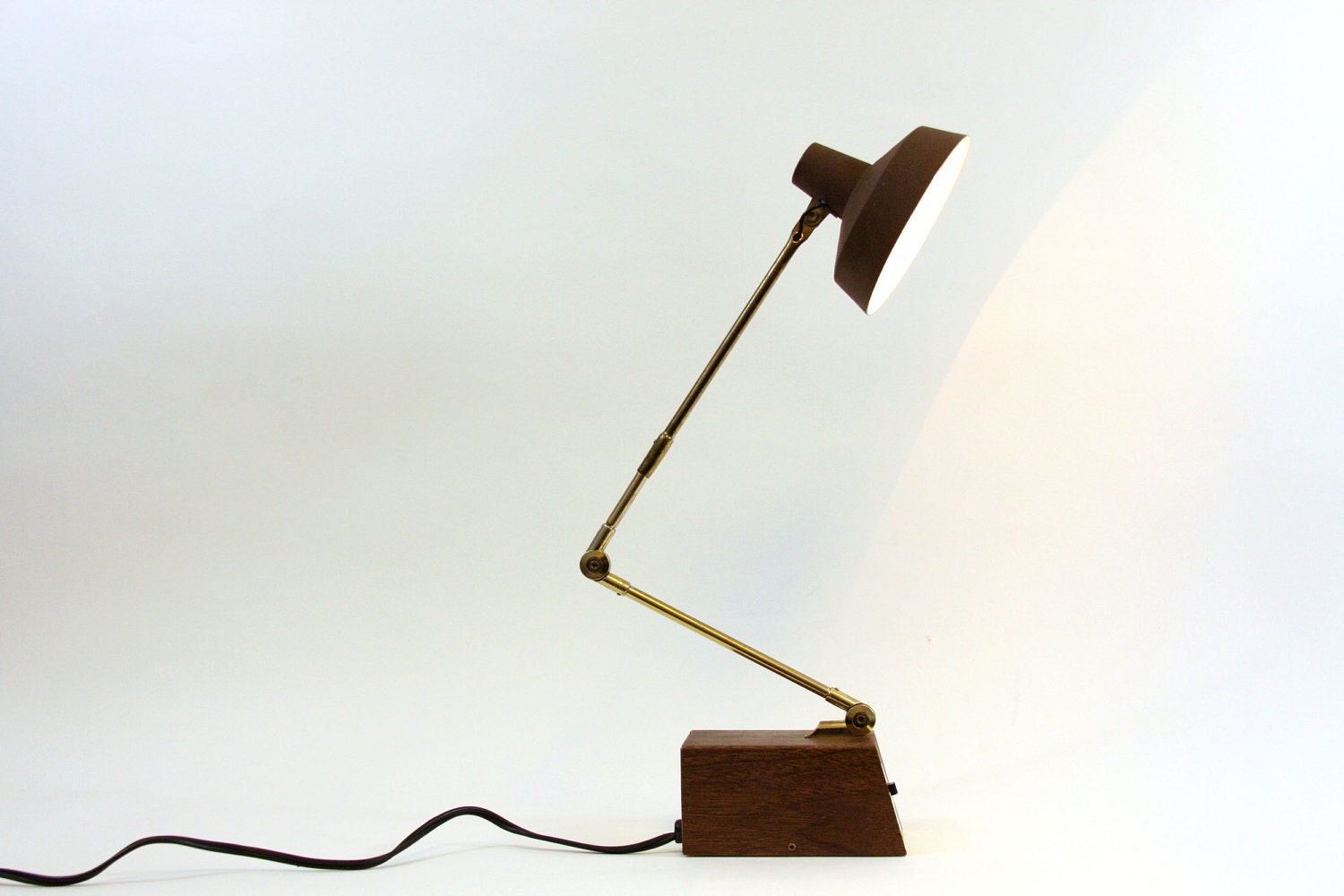 Mid Century Modern Faux Bois Desk Lamp Tensor