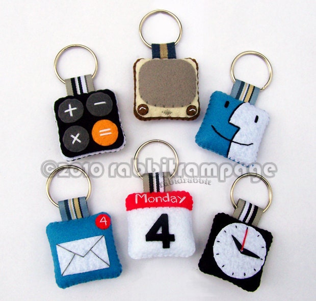 iPhone icon Felt Keychains ( All 6 Pieces )