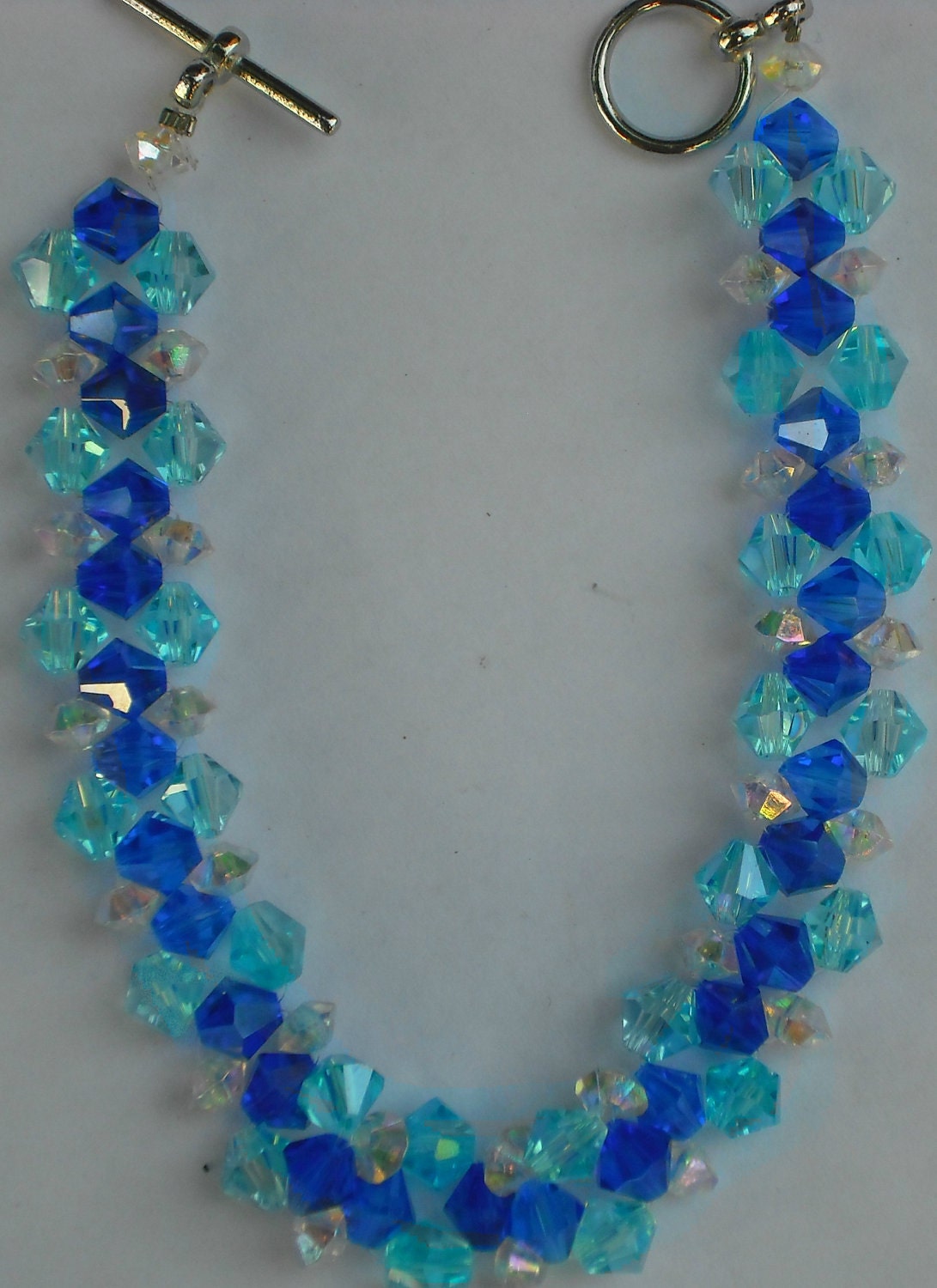 Blue Swarovski Crystal Woven Bracelet