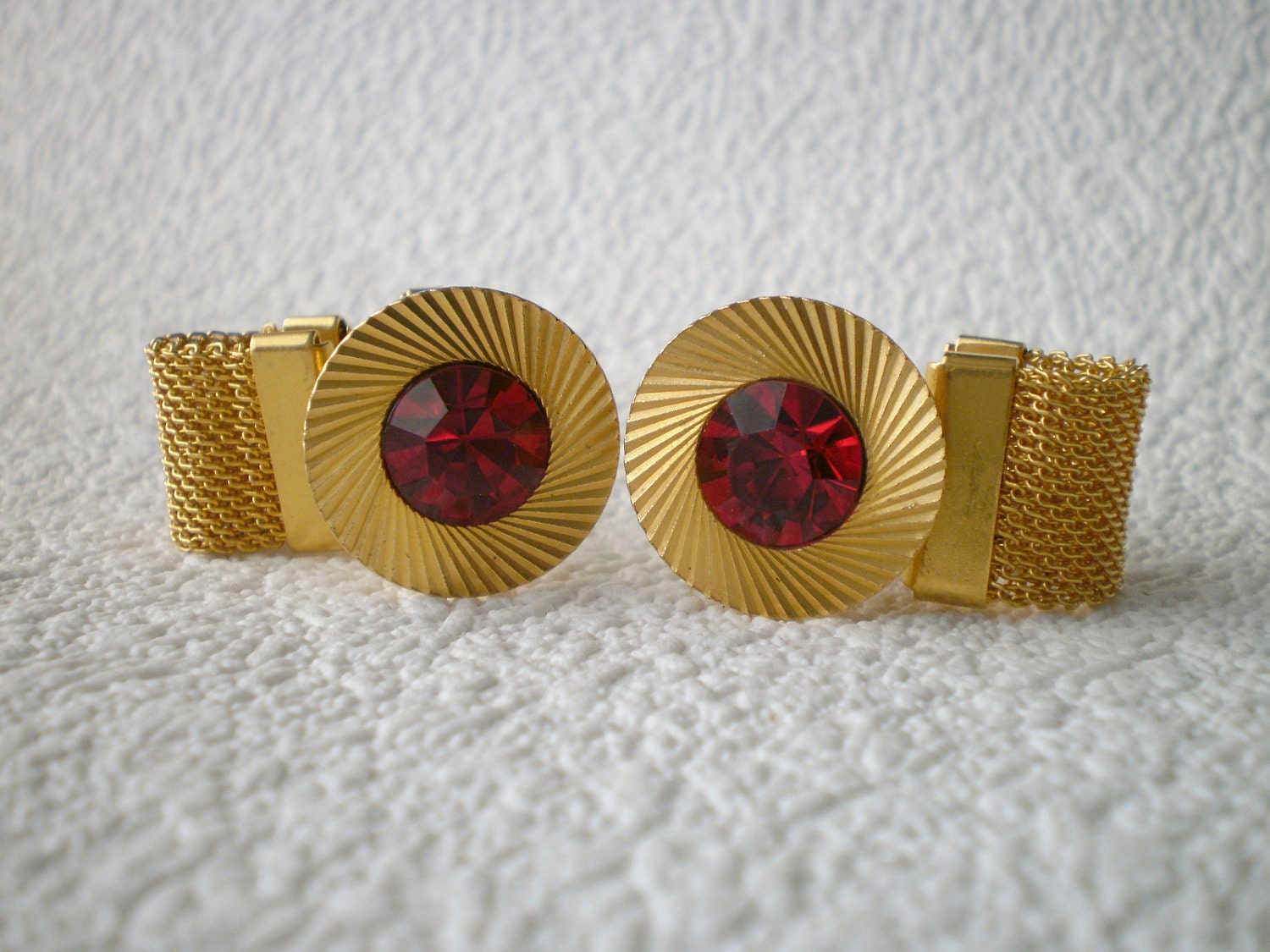Vintage stone imitation gold tone Cufflinks