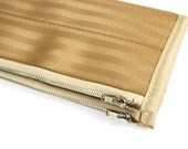 Women's Double-Zipper Seatbelt Wallet in Beige