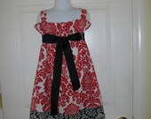 Sundress,Girls,Red Damask,Infant,Toddlers,Preteen