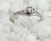New 14k White Gold solitaire wedding Diamond Ring size 6.5 (p r100