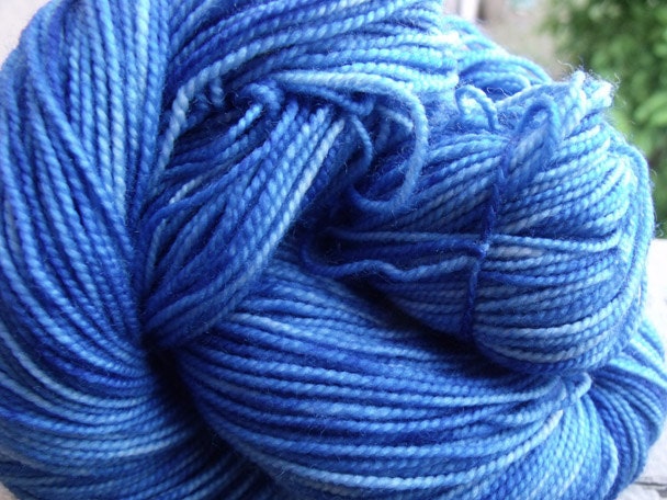 Cobalt Semisolid Superwash Merino Sock Yarn