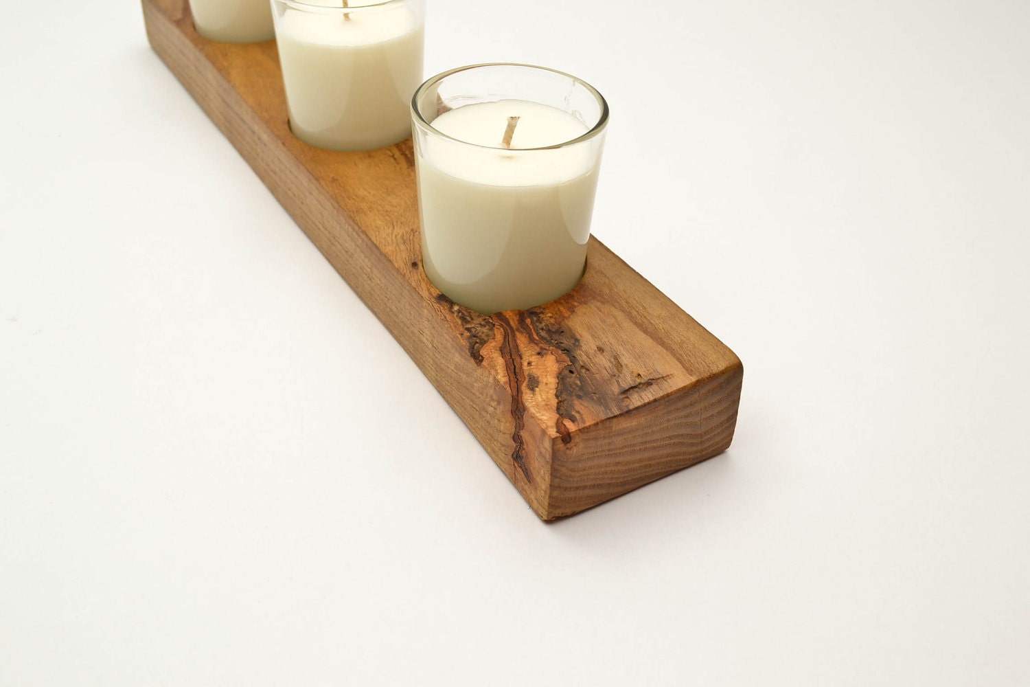 Wooden Candle Base White Soy Candles Hand Made Sassafras