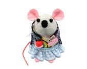 Back to School Teacher Mouse Mothers Day ornament felt hamster rat mice cute gift  - Miss Sugarplum the Teacher Mouse - READY TO SHIP