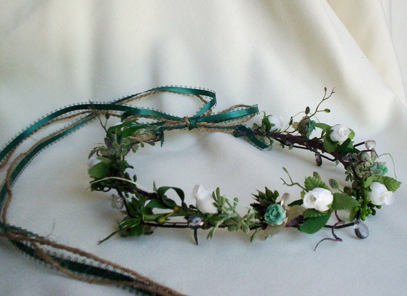Teal Bridal Head Crown teal hair wreath Celtic
