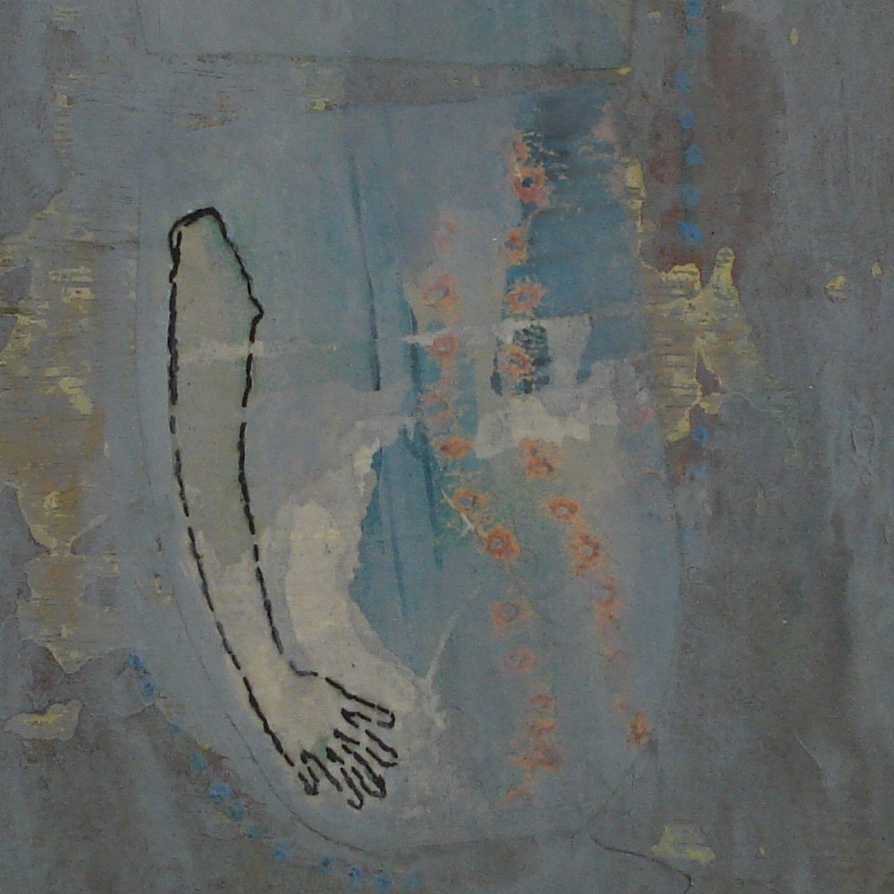 Original Embroidered Painting - Blue Arm