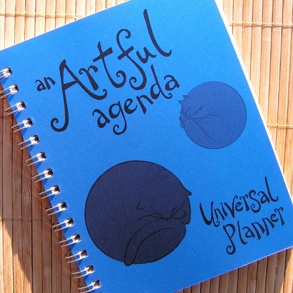 royal blue Universal Planner by An Artful Agenda--Art-filled planner with hand-drawn images and lettering for each week of the year