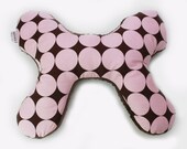 The Butterfly Pillow - Infant to Adult Head and Neck Support in Pink Disco Dots