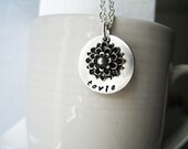 For the Love of a Mum Silver Necklace- Personalize children stamped stamp mom mother custom engraved personalized