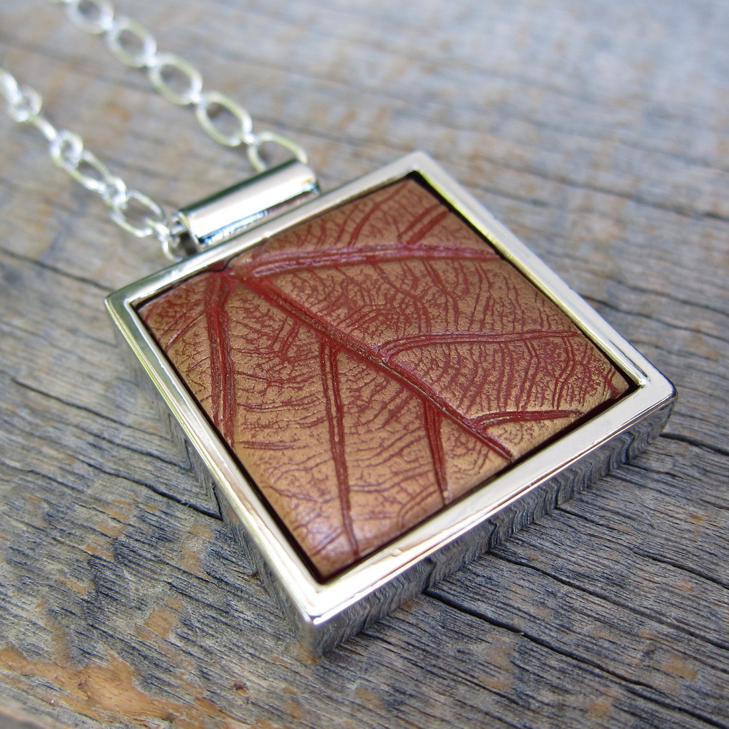 Herald of Autumn II ... Gilded Pressed Leaf Pendant