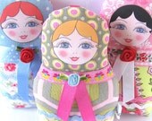 SALE - Matryoshka Russian Doll with blonde hair - Petite size