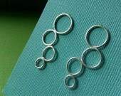 Eco Friendly Earrings Decreasing Bubbles Argentium Sterling Silver