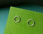 Small Simple Circle Post Earrings in Recycled Argentium Sterling