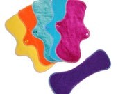 Organic Wool-Backed Moonbow Cloth Menstrual Pads (prism pack of 6, 13" extra large)