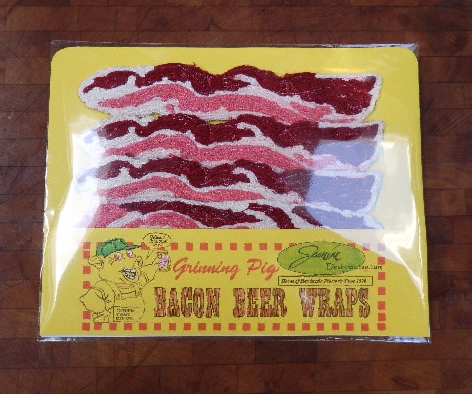 Bacon Beer Beverage Wraps in Embroidery