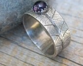 Mystic Forest - Amethyst Leaf Ring Size 10.5