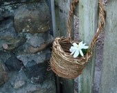 Eco Friendly Rustic Flower Girl Basket Bucket Outdoor Wedding Wisteria