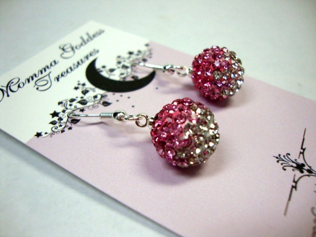 Rose Pink Crystal Earrings