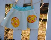 Organic Moon Skirt - Reversible, Double Sided, With Patches - Toddler Sizes: 12-18 mo, 18-24 mo, 2T, 3T, 4T