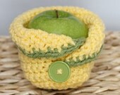 Apple Cozy Jacket Sweater Yellow with Button