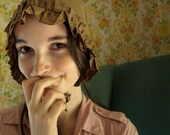 Victorian Brown Silk Taffeta Bonnet -- Civil War Reenactment
