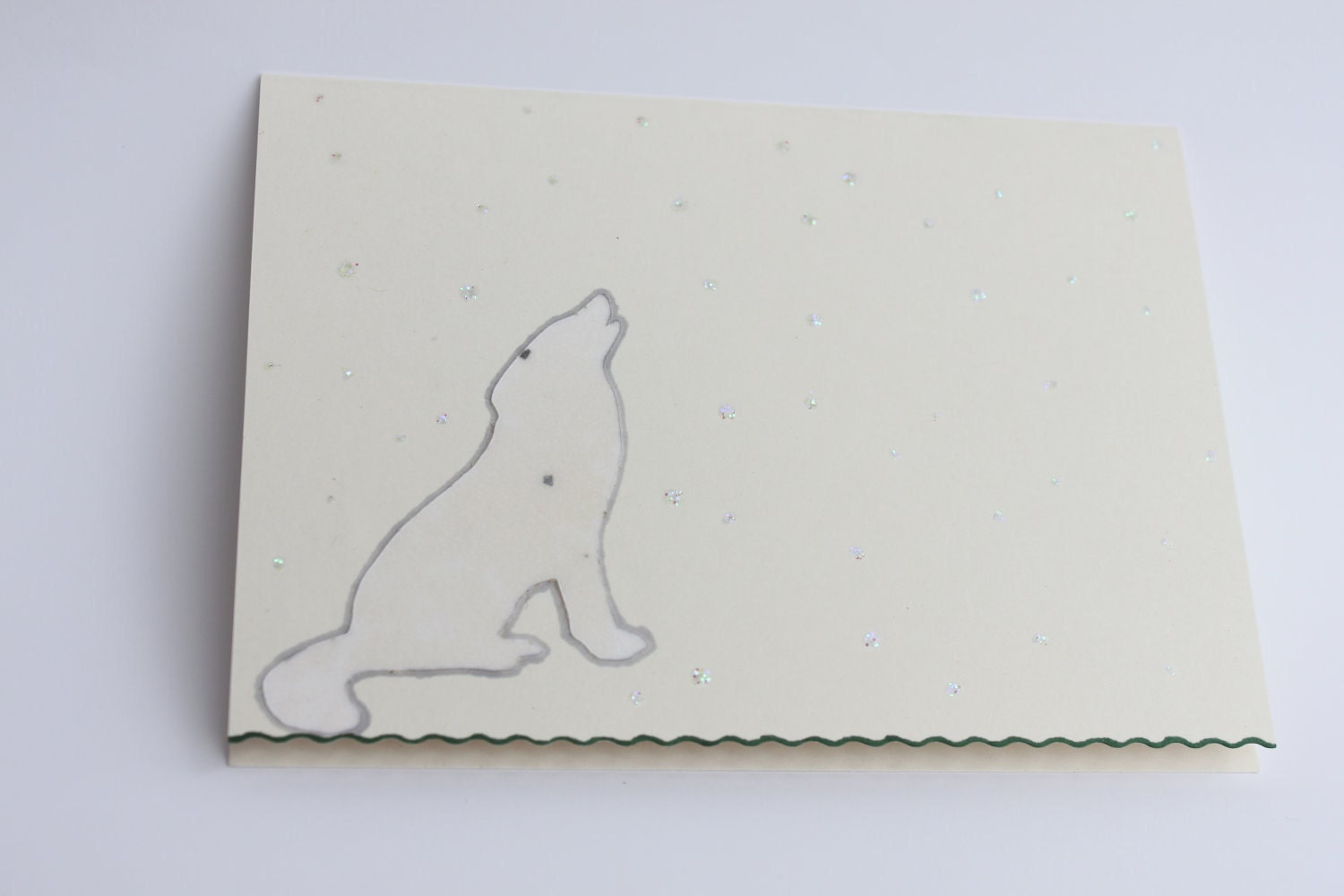 Howling Wolf in Glittery Night Card