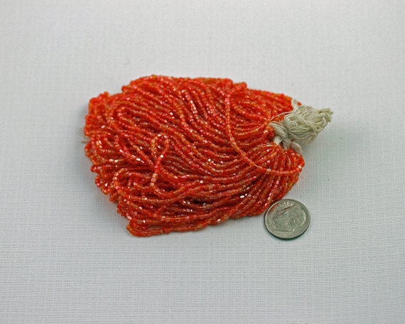 Vintage Glass Beads Orange Iridescent Czech 15/0 Circa 1910 or earlier