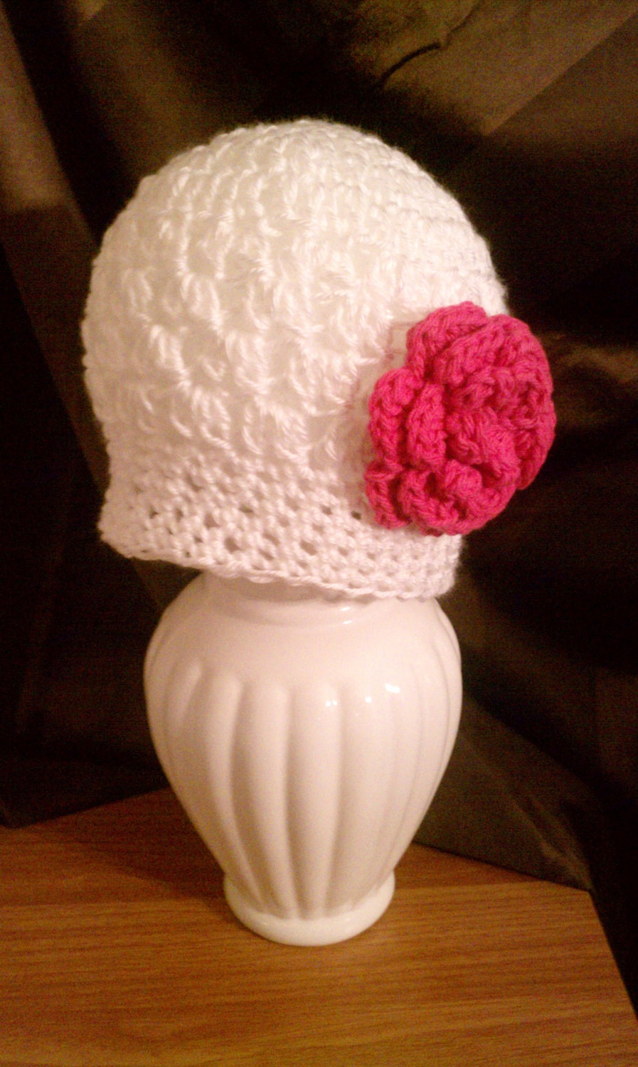 White Madison Hat with Detachable Flower (Preteen to Teen)