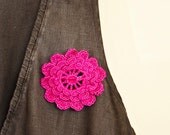 Fuchsia Silk Rose Brooch