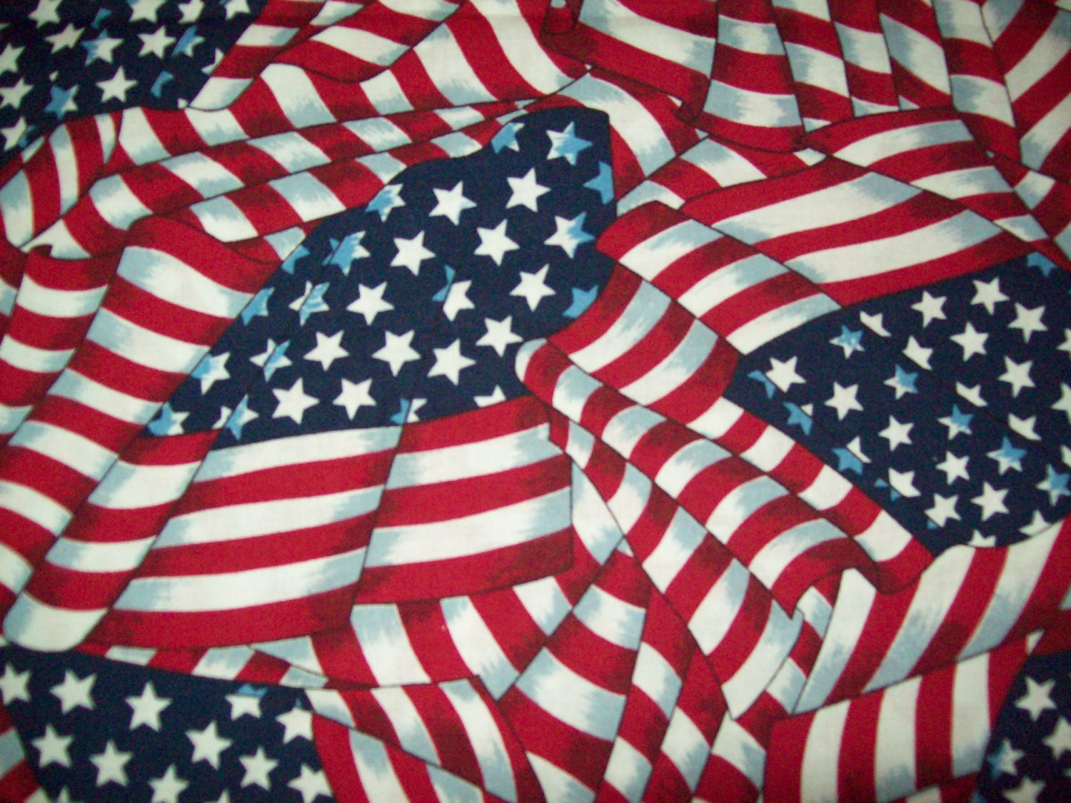 American flag cotton fabric 1 and 3/4 yard piece