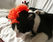 CAT HAT Black & Orange Mohawk -  ANY Color Made to Order