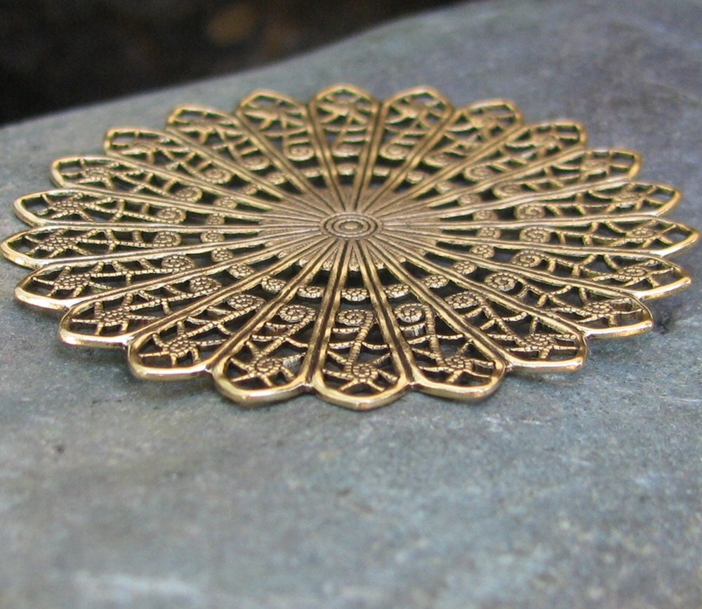 6 Antique Gold Victorian Filigree Jewelry Findings 363