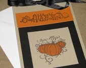 Happy Halloween Blank Greeting Card with Pumpkins