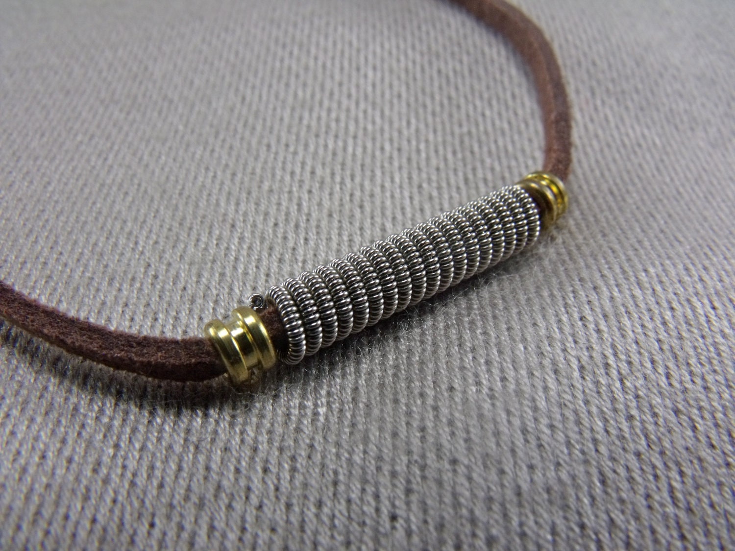 Unisex/ Men's Recycled Guitar String 'Bead' Necklace Gift for Musician or Music lover Under 20 Free US Shipping