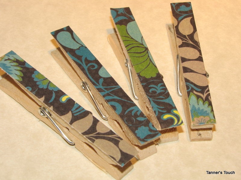 Wooden Clothespin Magnets set of 4
