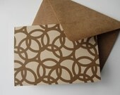 Notecard Stationery Set  with brown circles graphic pattern (12 cards)
