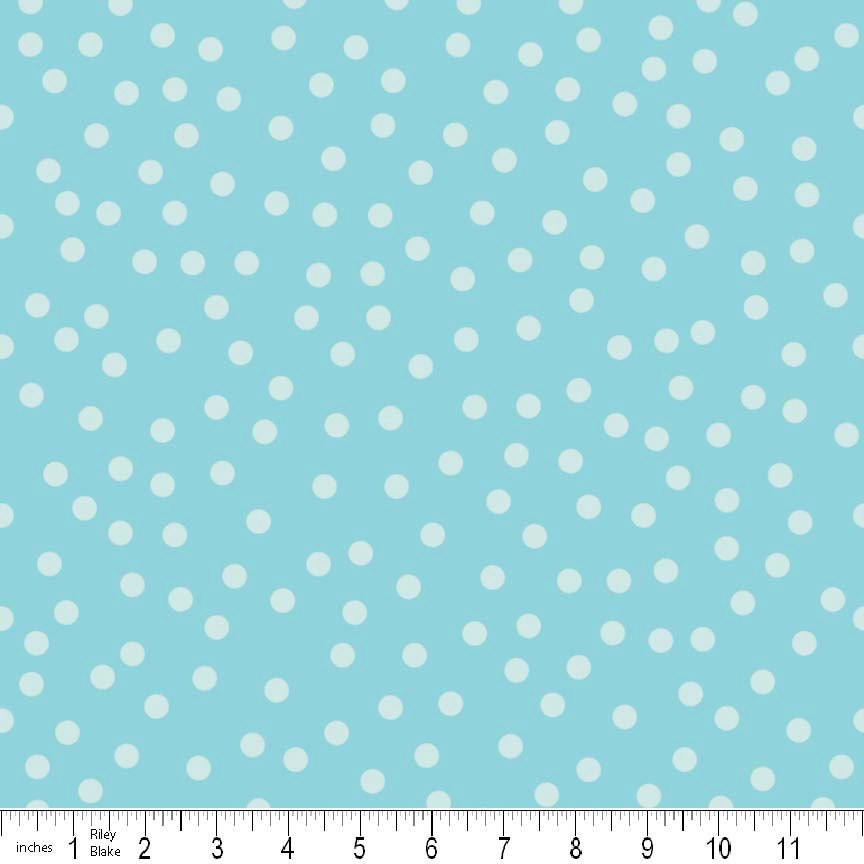 Sweet Divinity Fabric Sweet Dots in Blue on Blue from Riley Blake Designs