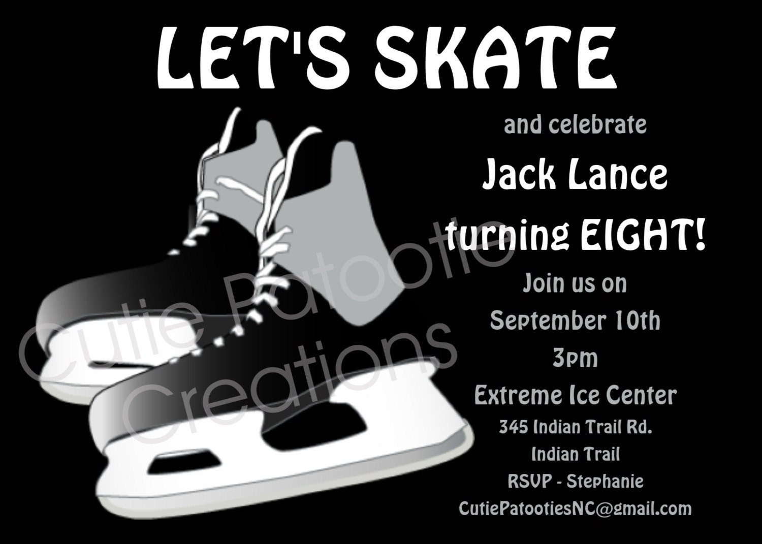 Boys Ice Skating Birthday Invitation Ice Hockey Birthday Invitation Printable
