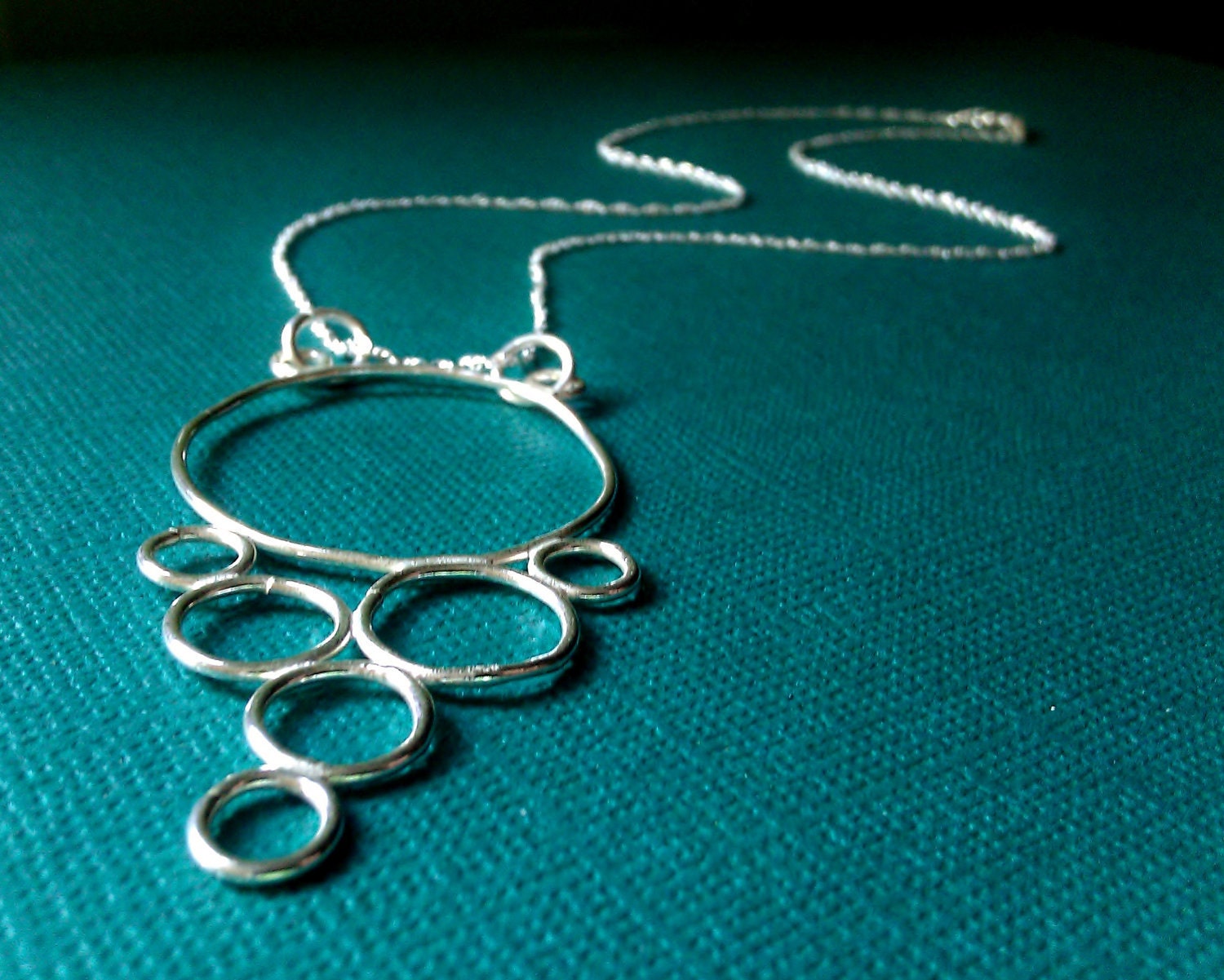Cascading Bubbles Necklace Recycled Sterling Silver