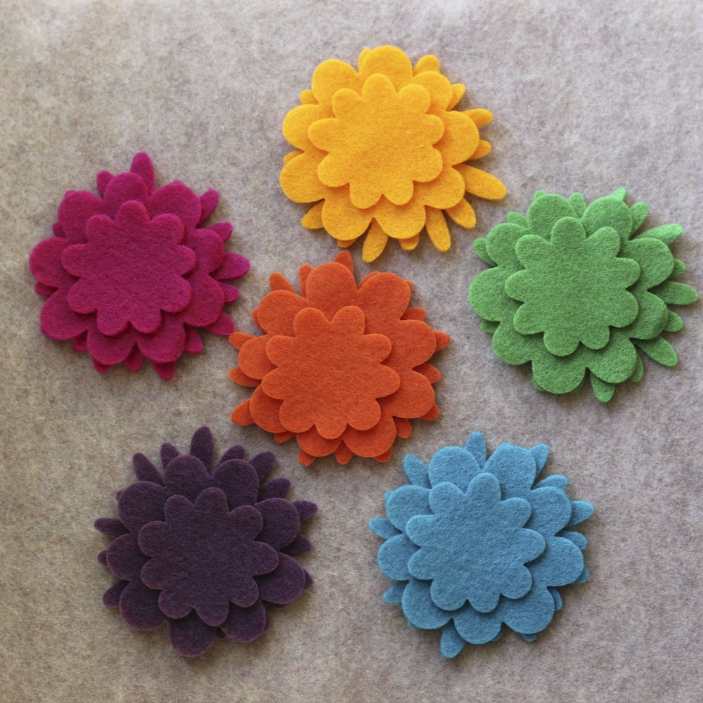 Autumn Bouquet - 36 Felt Flowers