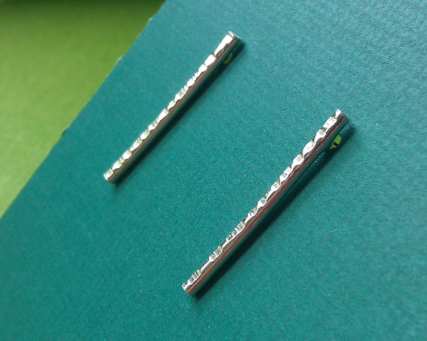 Recycled Sterling Silver Post Earrings Minimalist Chiseled