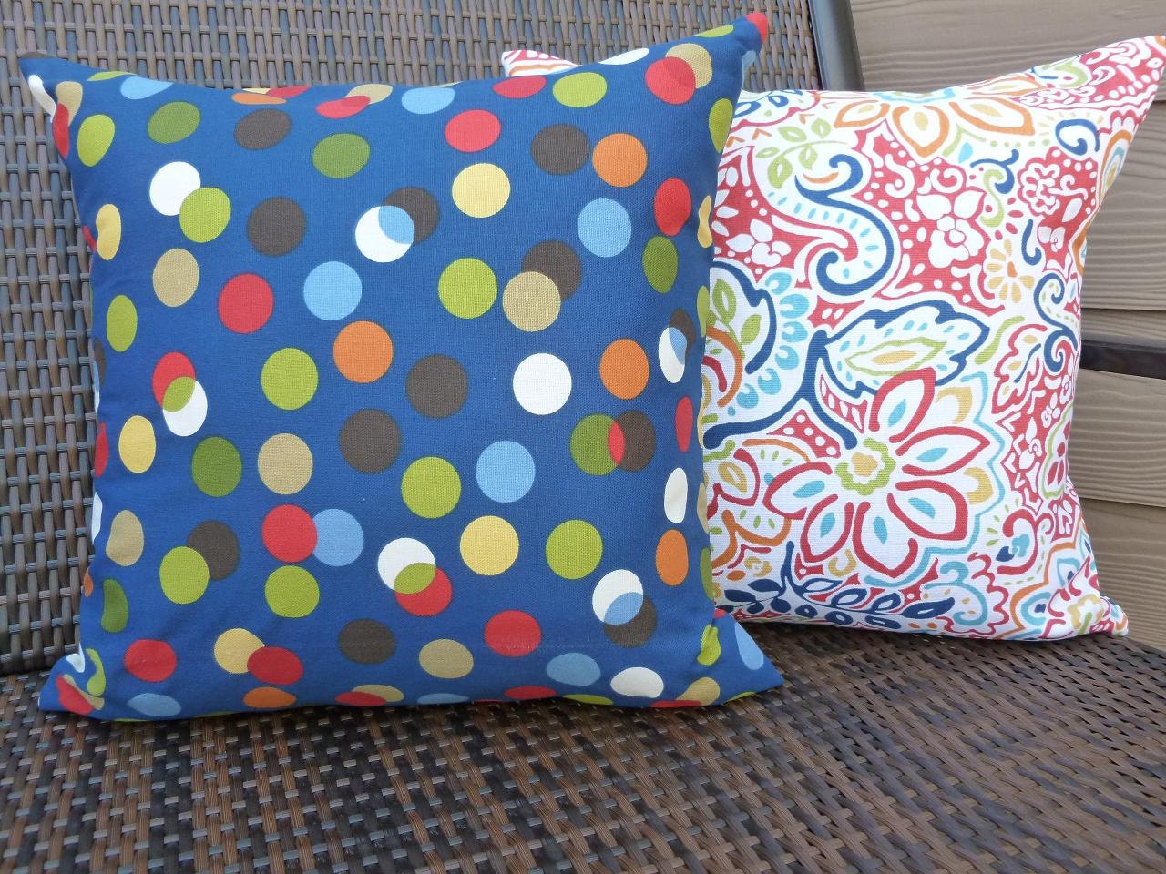 Pillow Covers - Two Decorative Accent Throw Pillow Covers 18 Inch Blue