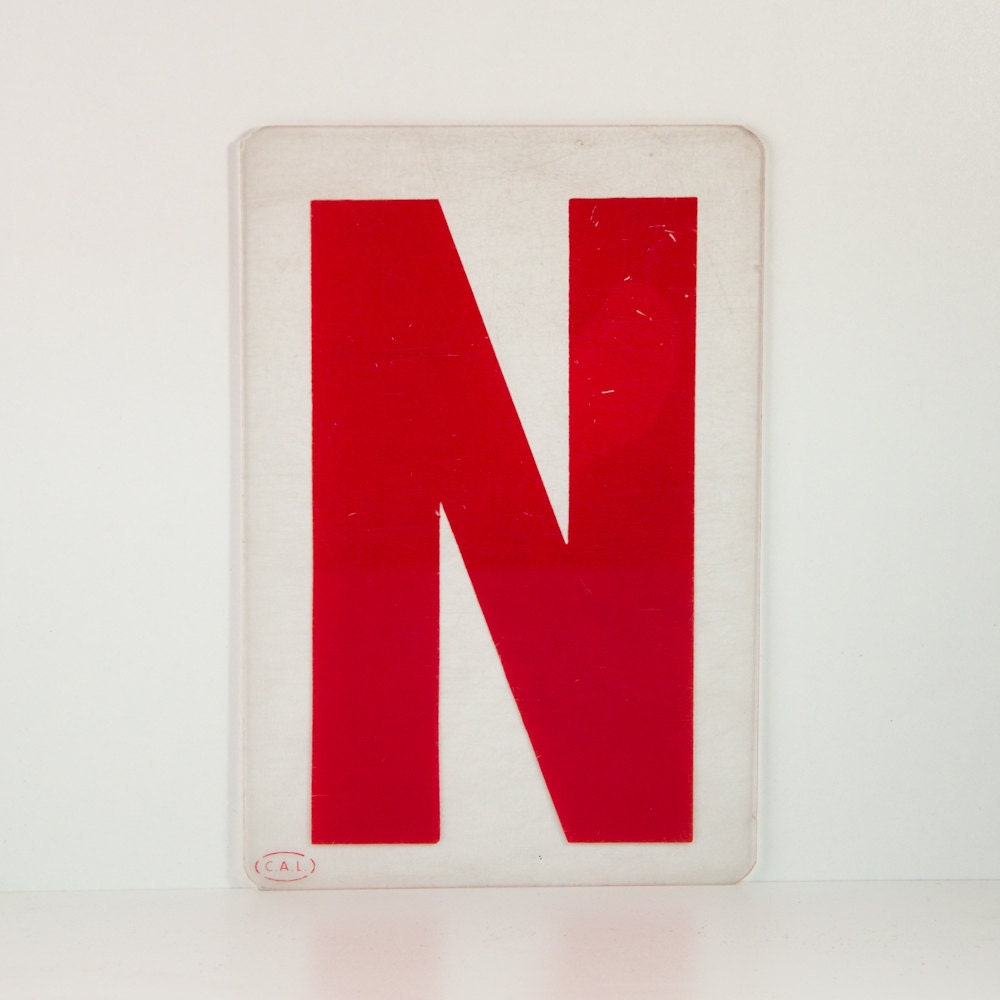Vintage Gas Station Sign Letter Plastic N