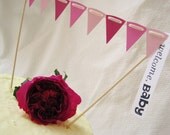 Cake bunting Pink shades made with textured cardstock Choose your own greeting Perfect for birthday parties or a new baby girl Il_170x135