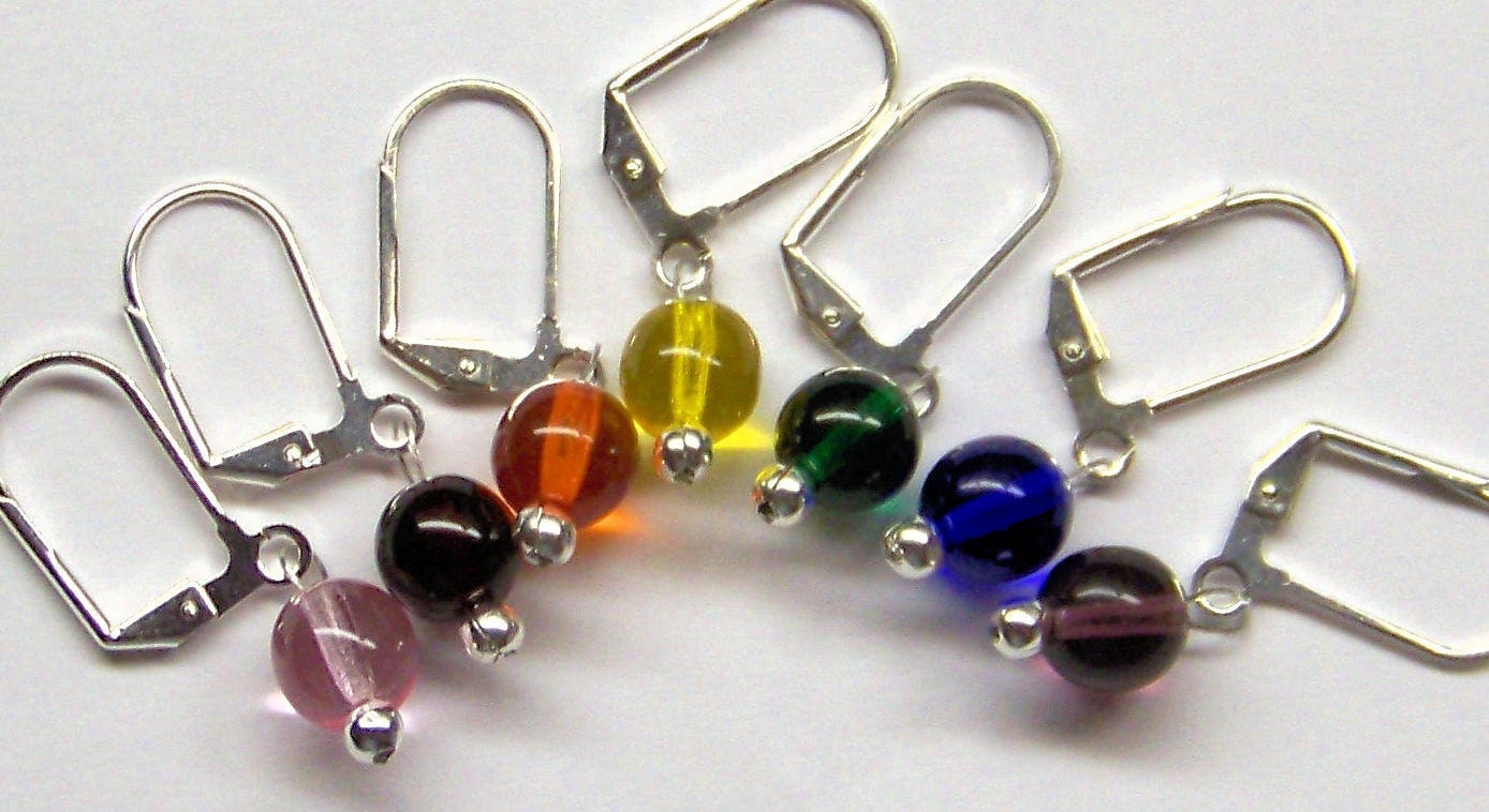 Crochet Stitch Markers, Knitting Stitch Markers,  Crochet or Knitting Removable Rainbow Set of 7