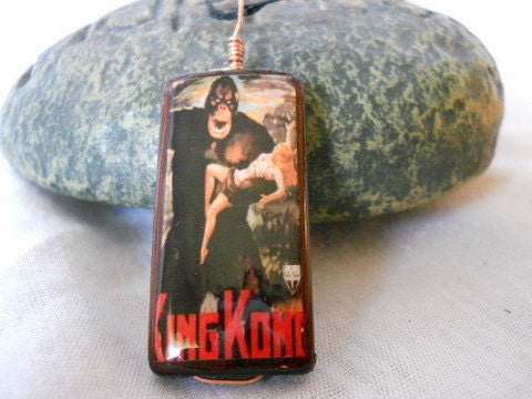 King Kong Wire Wrapped Bamboo Tile Necklace