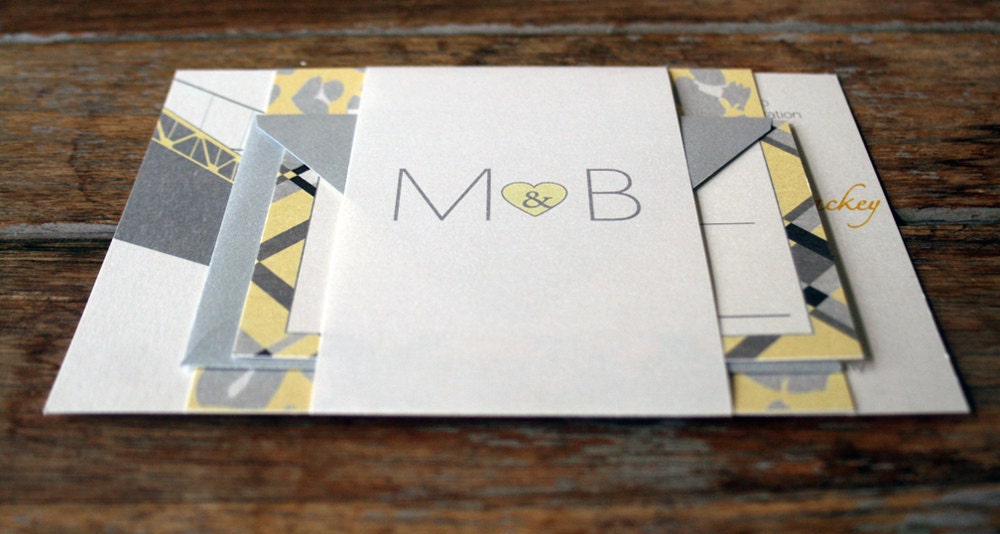 Modern Wedding Invitation Plaid and Leopard Print