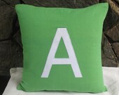 Monogram letter throw pillow covers - Custom Made - 18 inch decorative toss pillows